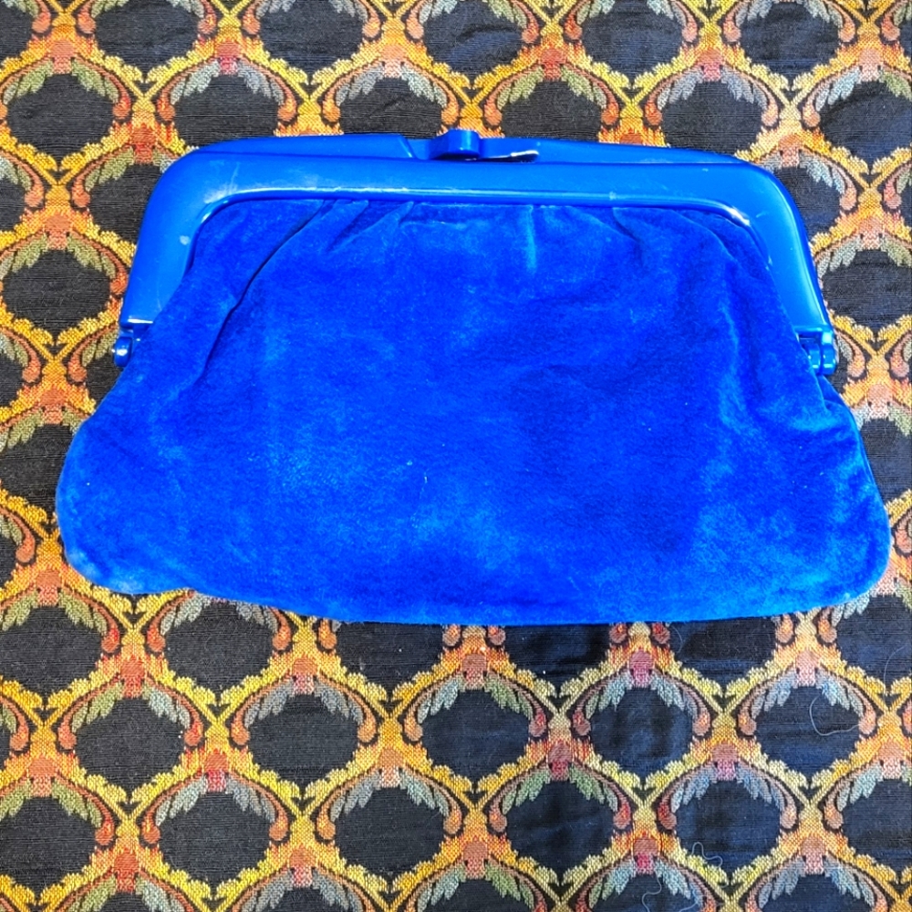 Vintage Axiom Blue Suede Clutch